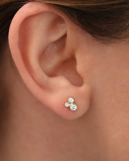 14K Gold Mini Diamond Studs