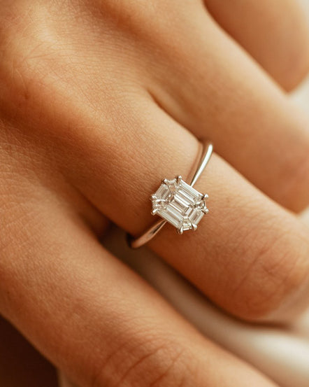 Cocktail Ring with Pie Cut Emerald Diamond 2.20ctDefault Title | Emerald engagement  ring cut, Emerald cut ring set, Emerald cut rings