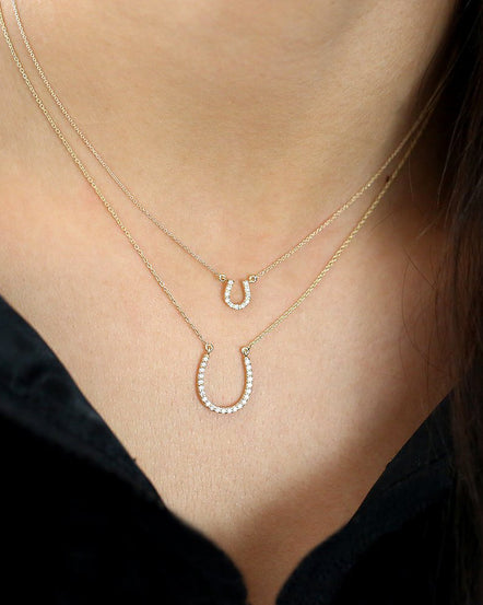 Horseshoe Diamond Midnight necklace, White Gold, 42 cm – Gigi Clozeau -  créateur de bijoux