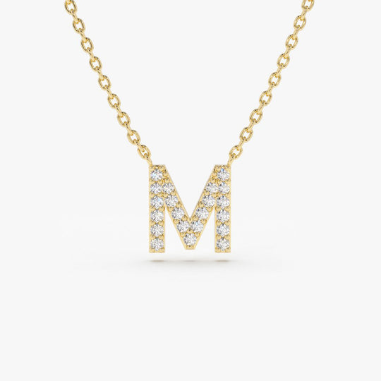 14K Gold Diamond Tag Initial Necklace – FERKOS FJ