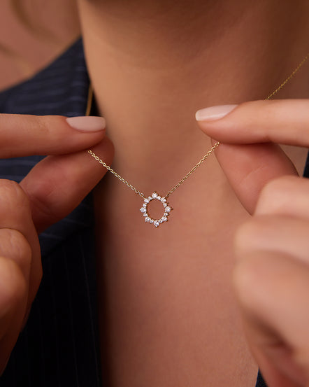 Open circle pendant of diamonds in platinum. | Tiffany & Co.