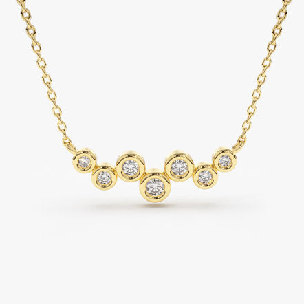 Trio Cluster Diamond Necklace On A Thin Chain- Pre Order – EPJ