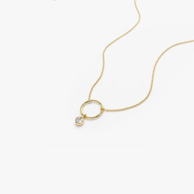 14k circle necklace