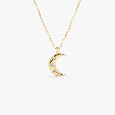 Crescent Moon Pendant – Negru Jewelry - Shop Gold Jewelry Online