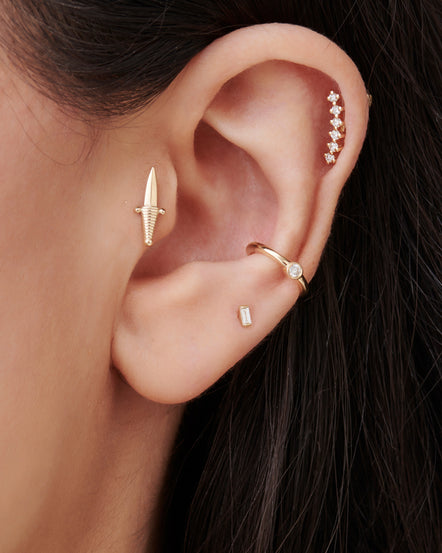 Valentine's Day CZ Helix Piercing Tiny Helix Earring Hoop Helix Dangling  Earring Silver Helix Dangle Diamond Helix Cartilage Earring - Etsy