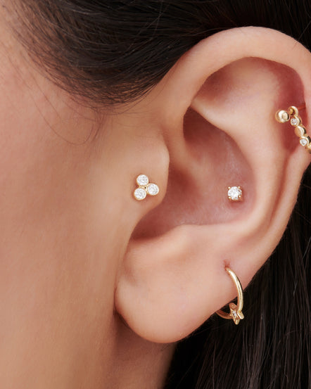 Round Moissanite Bird Earring for Helix Piercing | Stud earrings, Diamond  earrings studs, Diamond earing