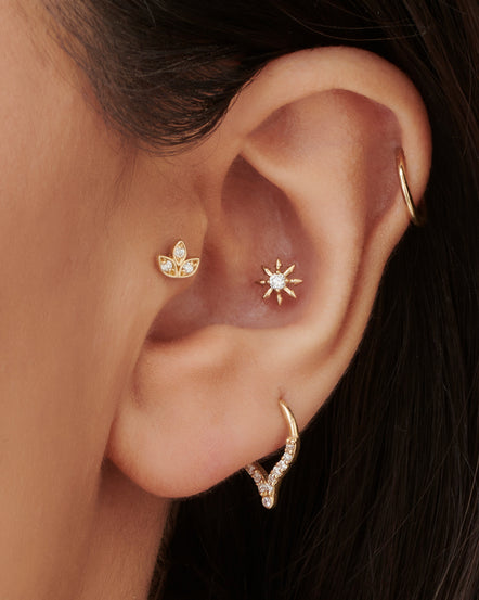 14K Gold Ball Cartilage Earring – MinimalBijoux