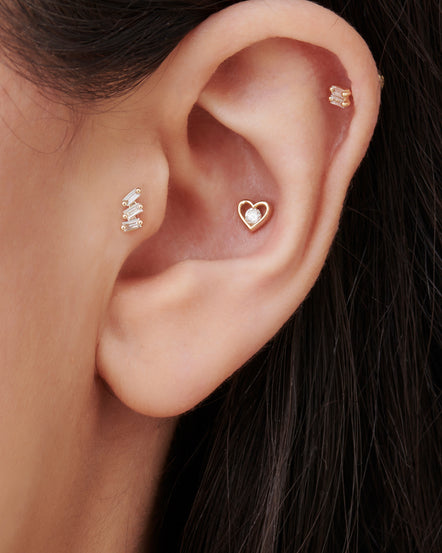 Tragus Helix Piercing Earrings for Women Flower Lobe Ear Piercing Cartilage  Zircon Romantic Earrings Gold Color Ear Jewelry Gift