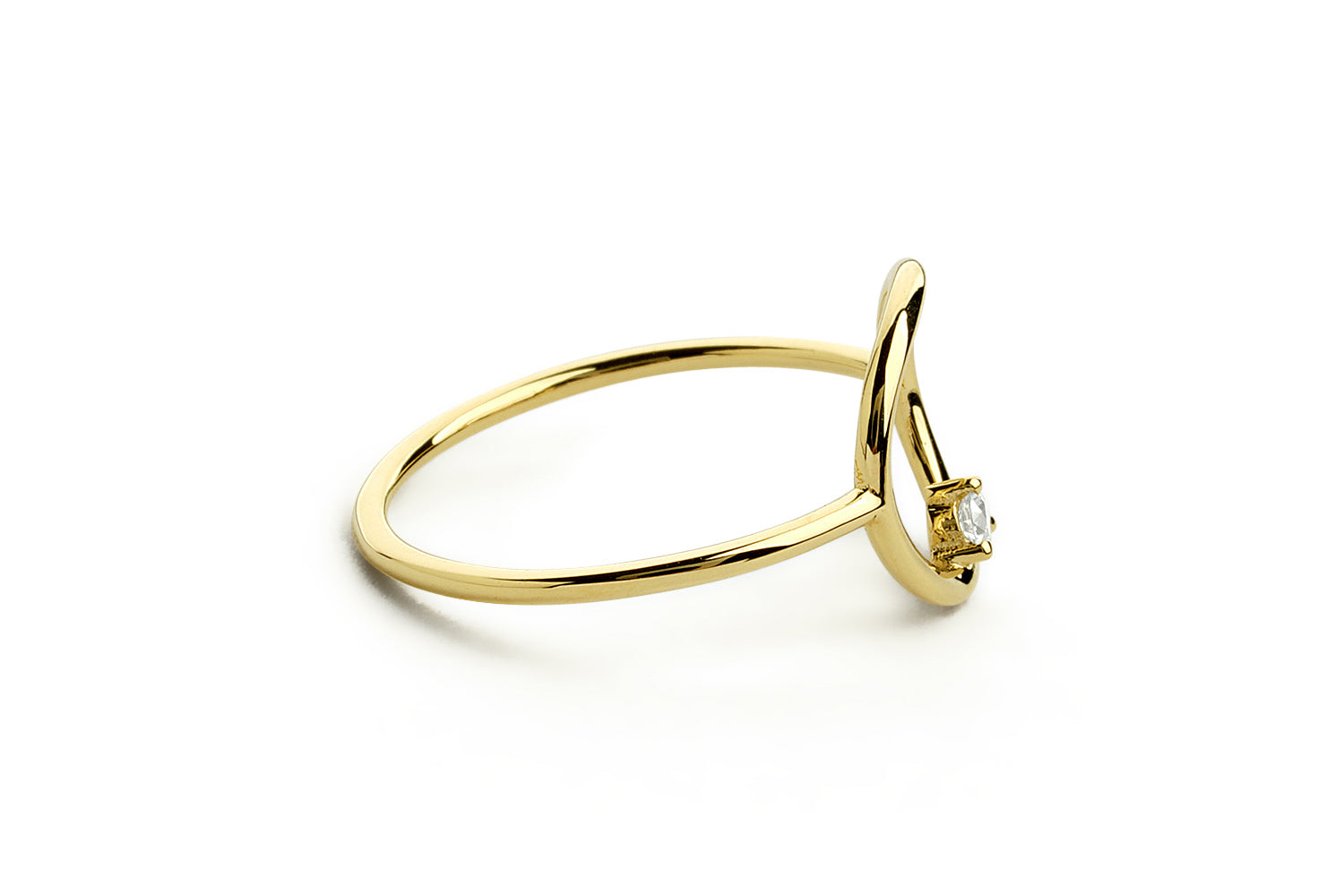 14K Gold Circle Diamond Ring – FERKOS FJ