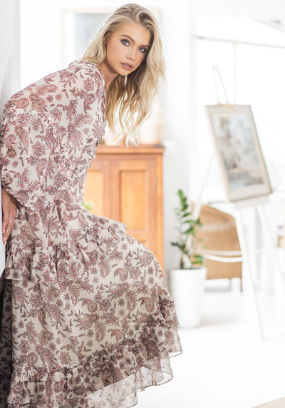Labyrinth Maxi Floral Maxi Dress  Maxi Dress Australia – THREE OF SOMETHING
