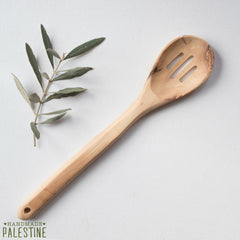 WOOD-SLOTTED SPOON
