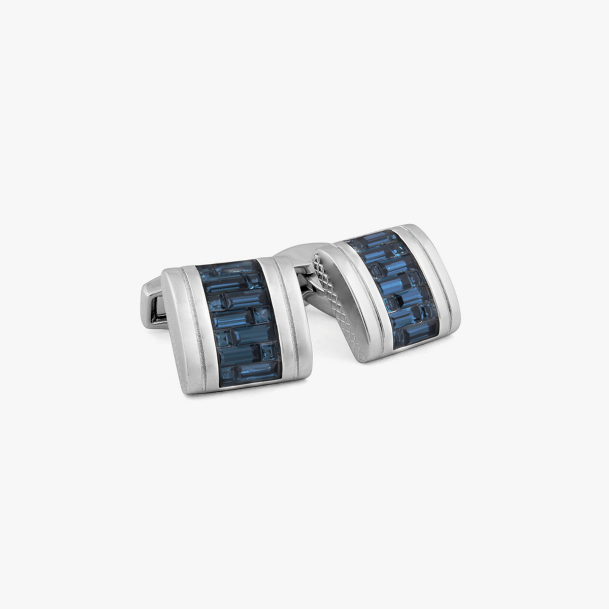 Quadrato cufflinks with navy enamel & clear Swarovski elements – Tateossian  USA