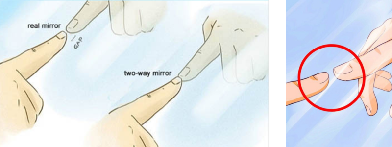 how to spot a 2 way mirror