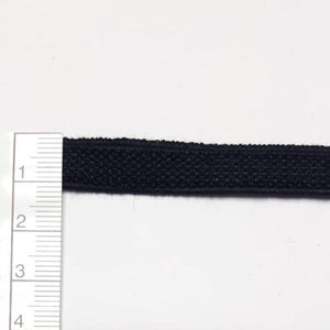 Organic Cotton Elastic Tape - Black Fleece 11mm