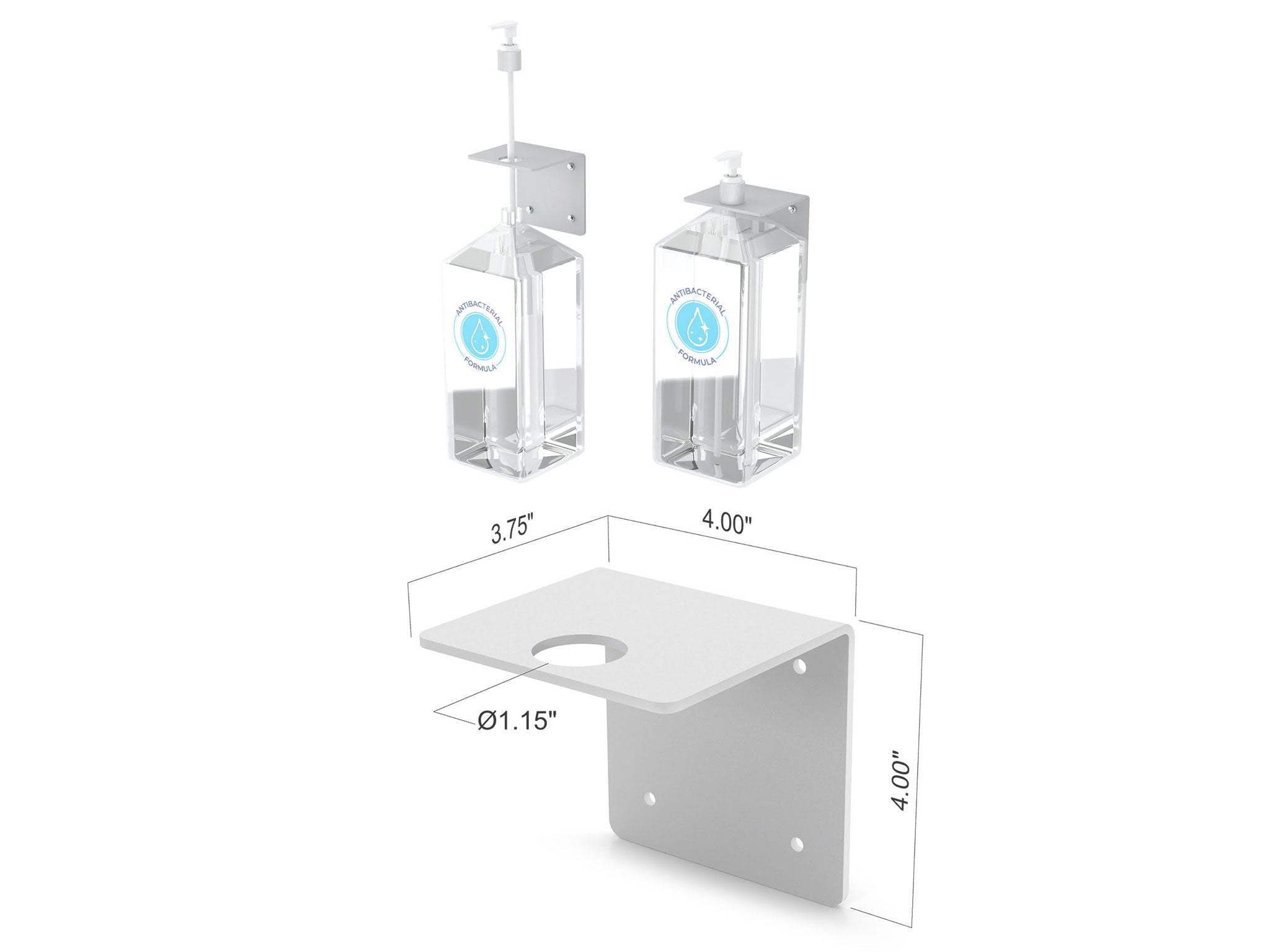 Hand Sanitizer Manual Pump Dispenser Wall Mount Bracket 4 Pack The Display Boutique 9306