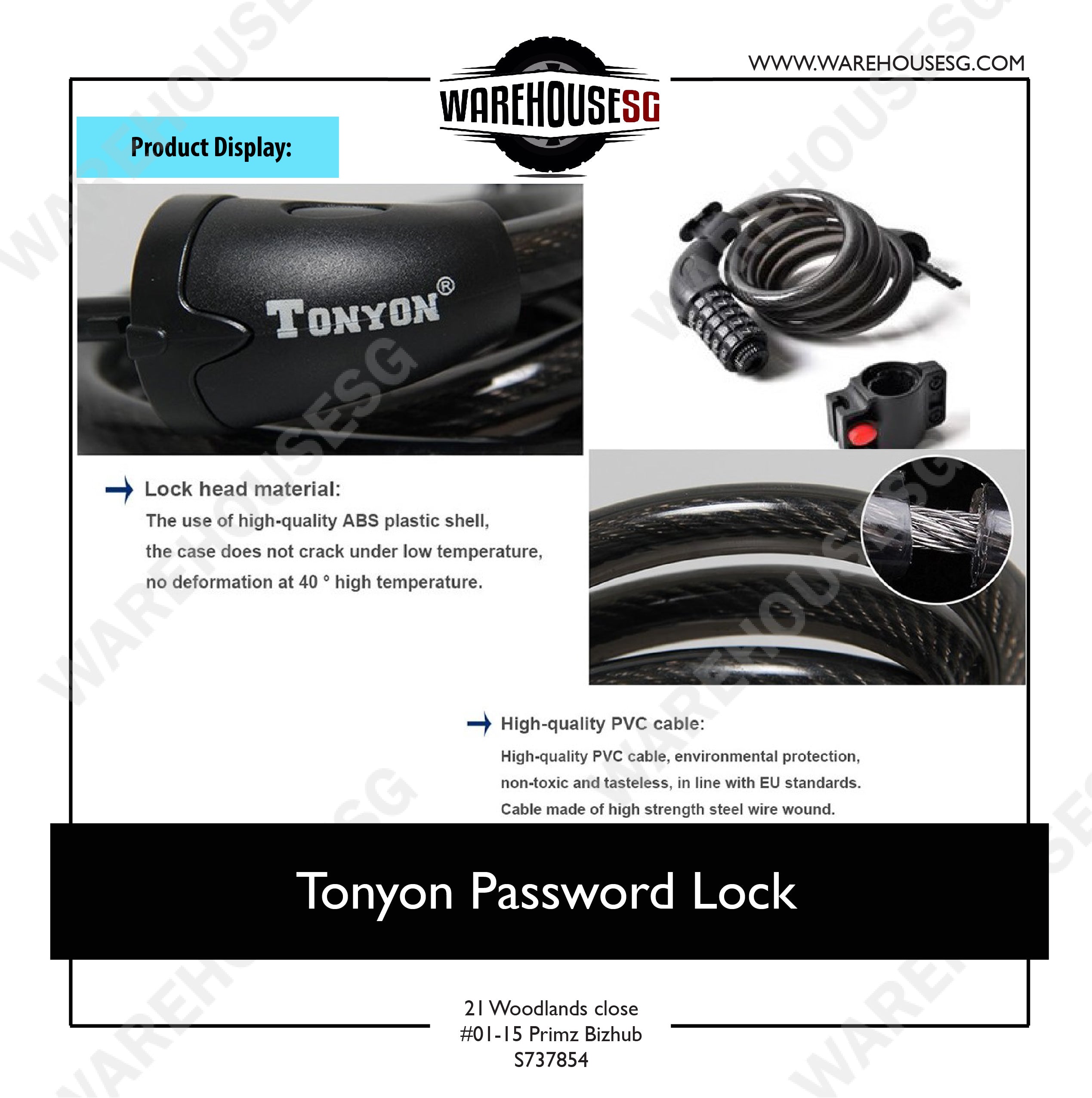 tonyon bike lock default code