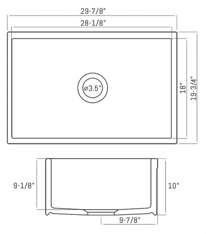 FSW1001 Luxury 30 inch Pure Fireclay Modern Farmhouse Sink ...