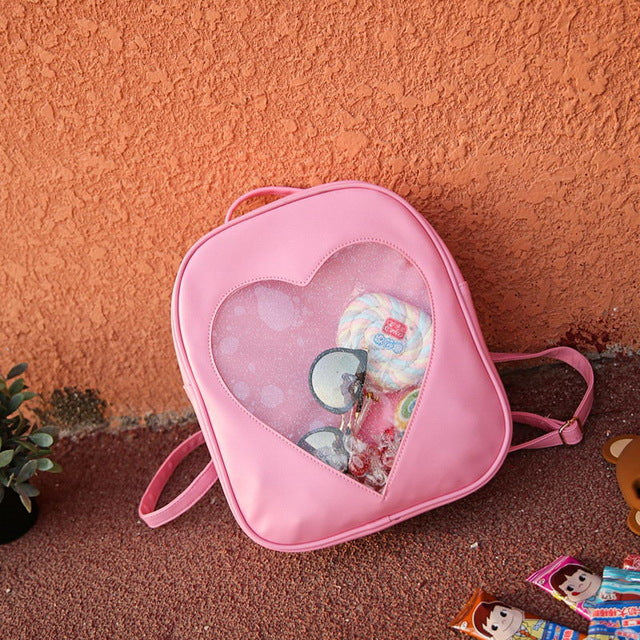 clear heart bag