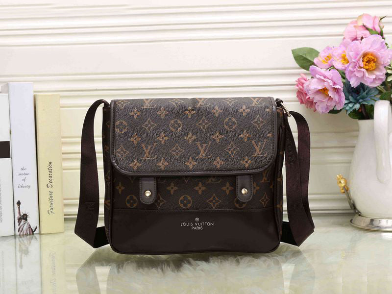 LV New Trending Women Stylish Monogram Leather Crossbody Satchel Shoulder Bag Coffee LV Print I-MYJS