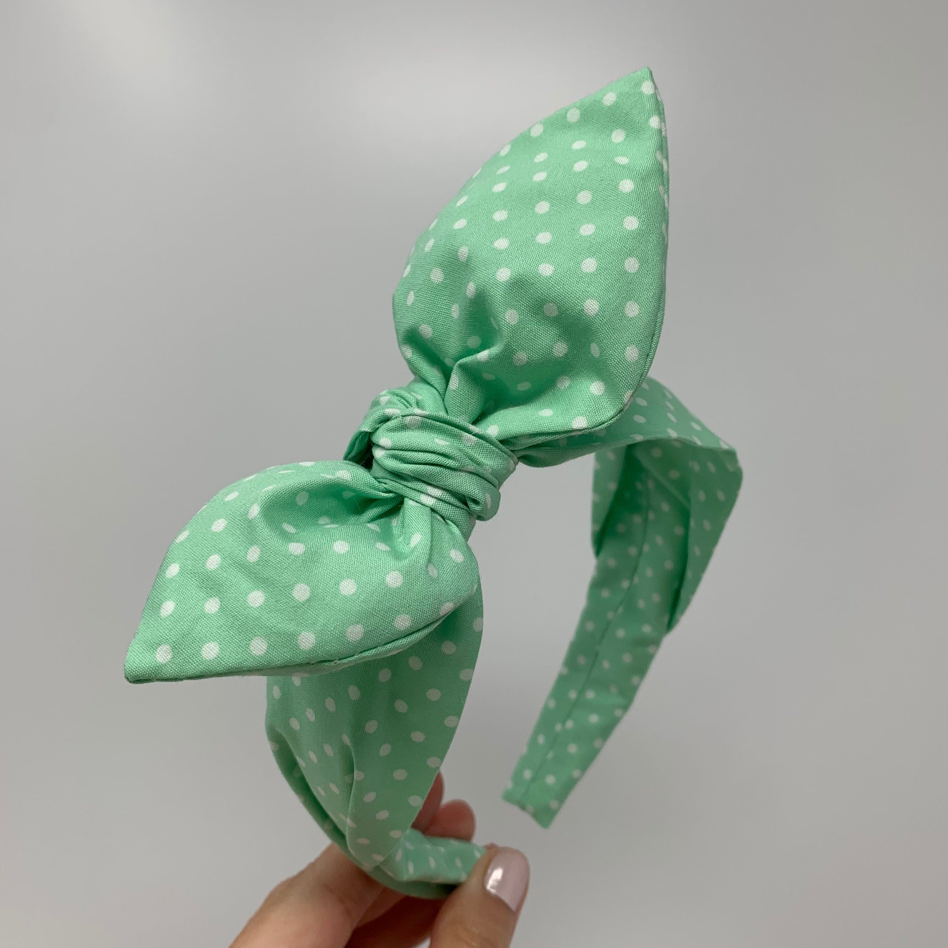 Mint With White Polka Dots BellaBow - Bella Notte  Co product image