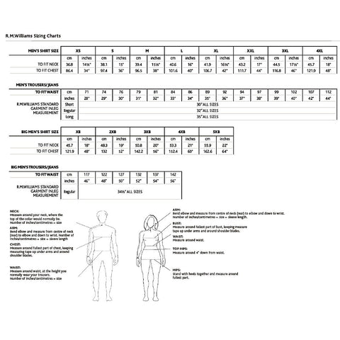 Drizabone Size Chart