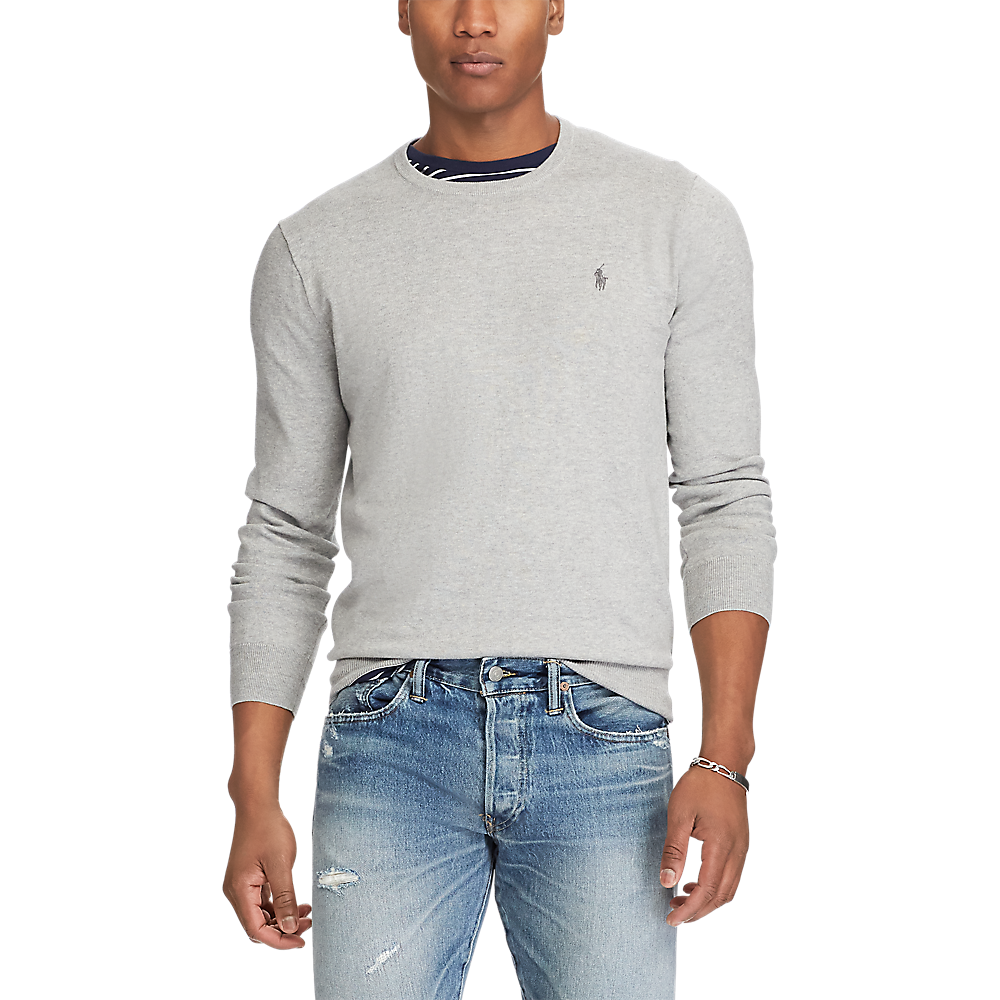 Slim Fit Cotton Sweater - Heather