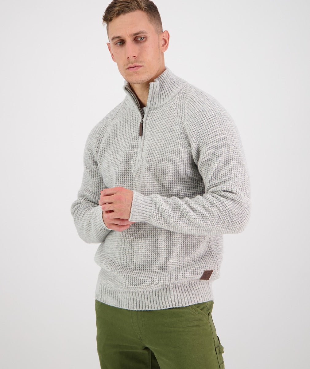 Chalky Island Waffle Jumper - Silver