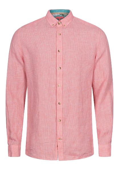 Linen Shirt - Salmon | White