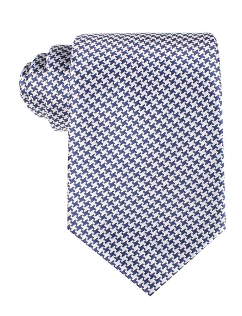 Houndstooth Tie - Navy & White