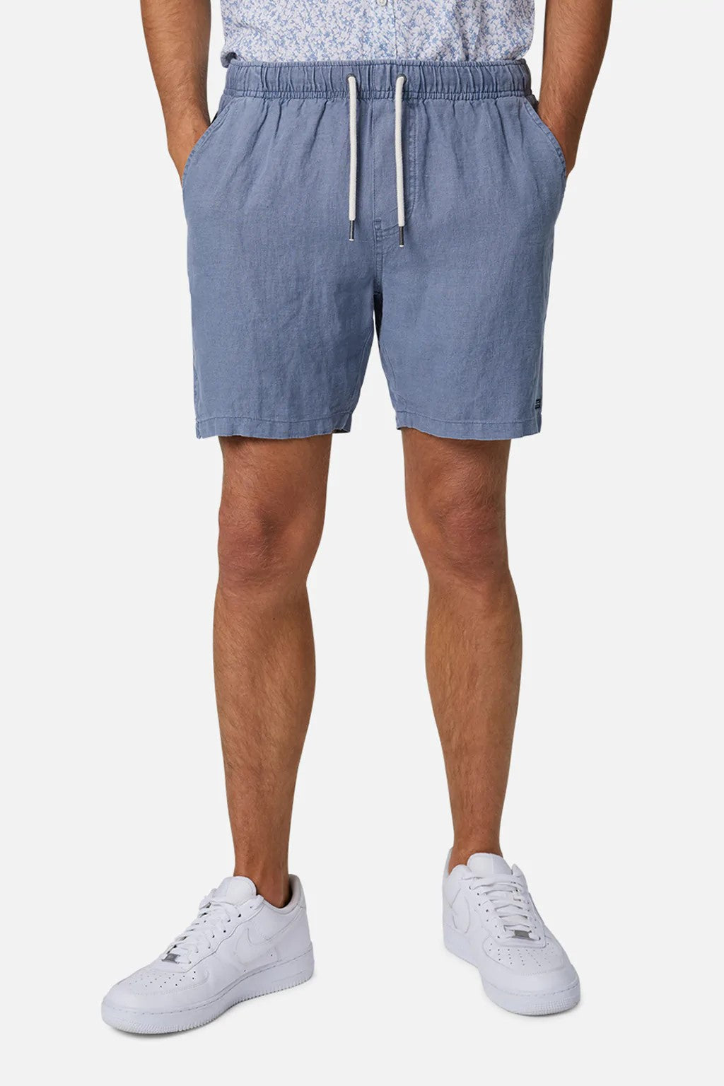 The Marina Linen Short - Mid Indigo