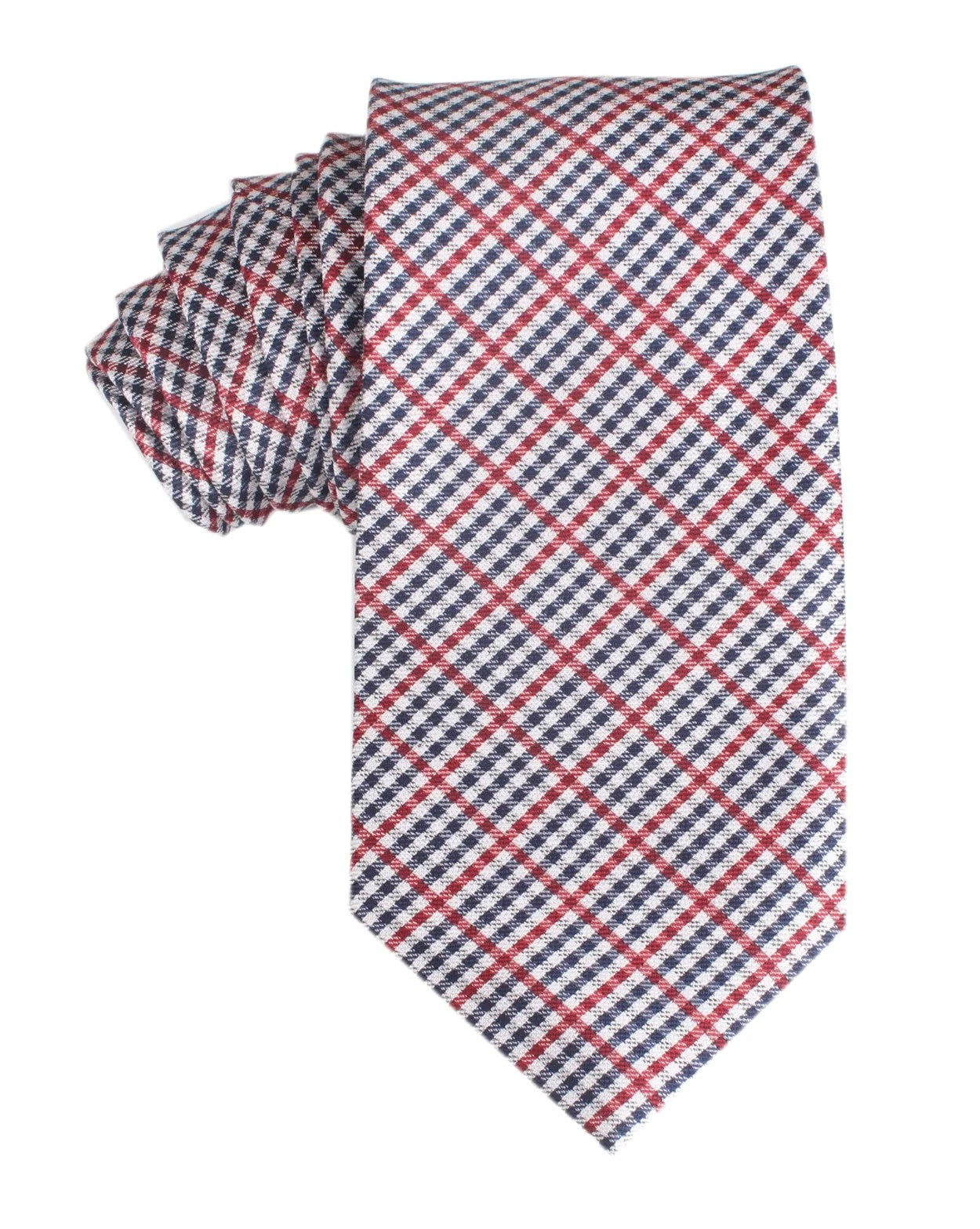 Houndstooth Tie - Red, White & Blue