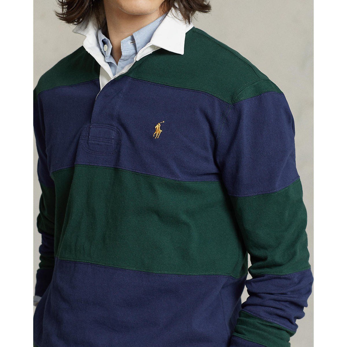Iconic Rugby Shirt - Newport Navy & College Green | Blowes Clothing
