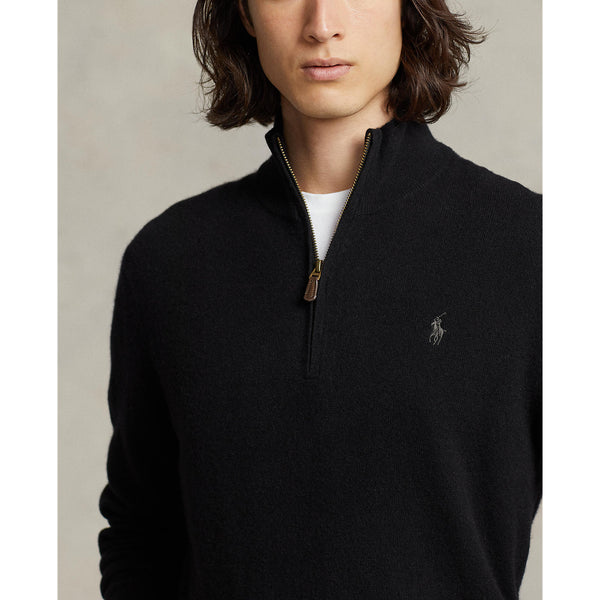 Wool Quarter-Zip Sweater - Black | Blowes Clothing