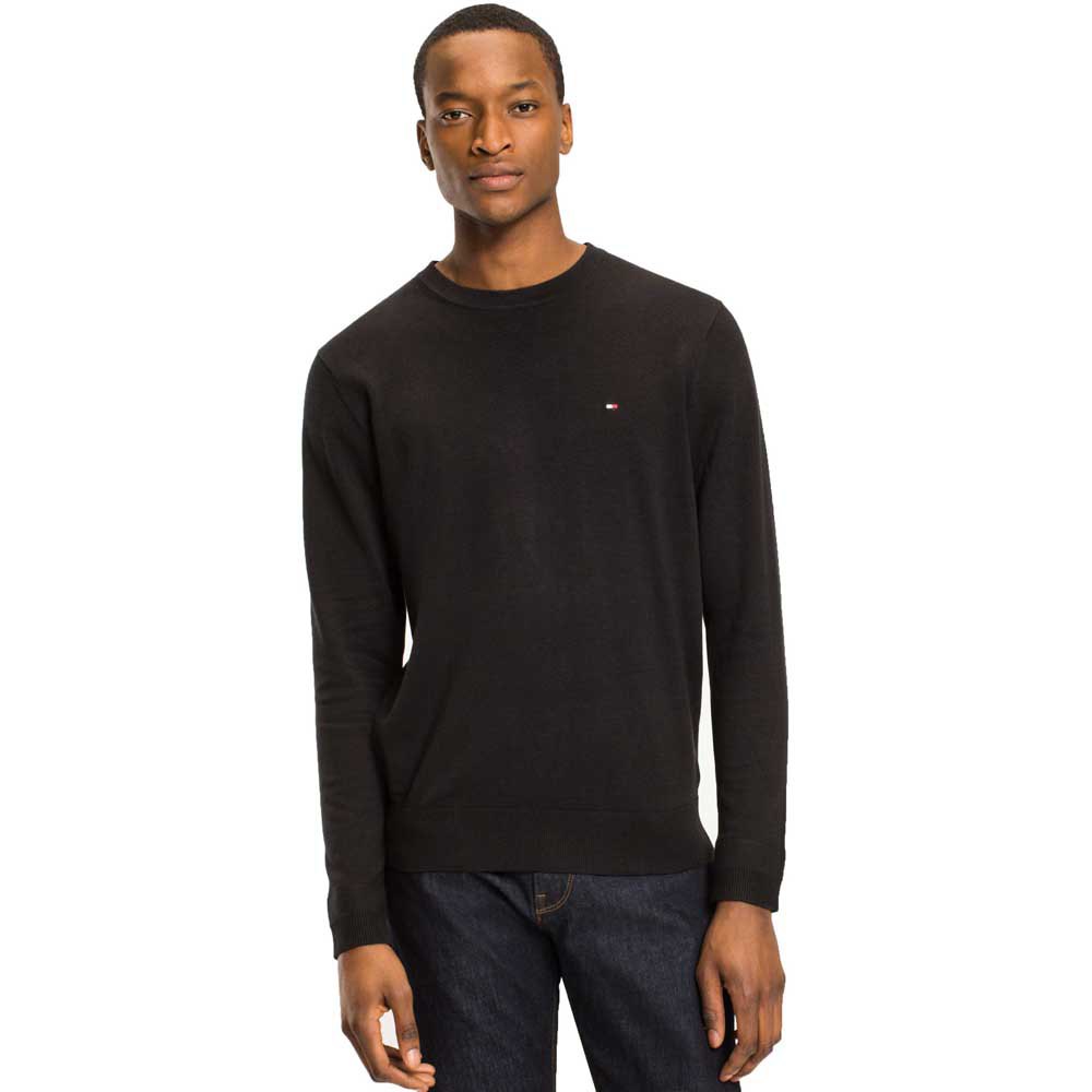 Tommy Hilfiger - Cotton Silk Crew Neck Jumper - Black