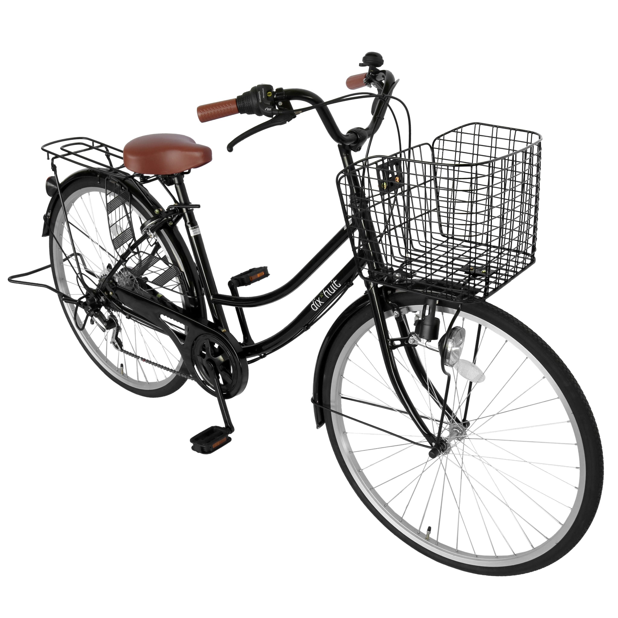 自転車 デザインフレームで人気 サントラスト ママチャリ 軽快車 ママチャリ 自転車 ブラック Dixhuit 6段変速ギアフレーム 26イ 自転車 通販のゴーゴーサイクリング