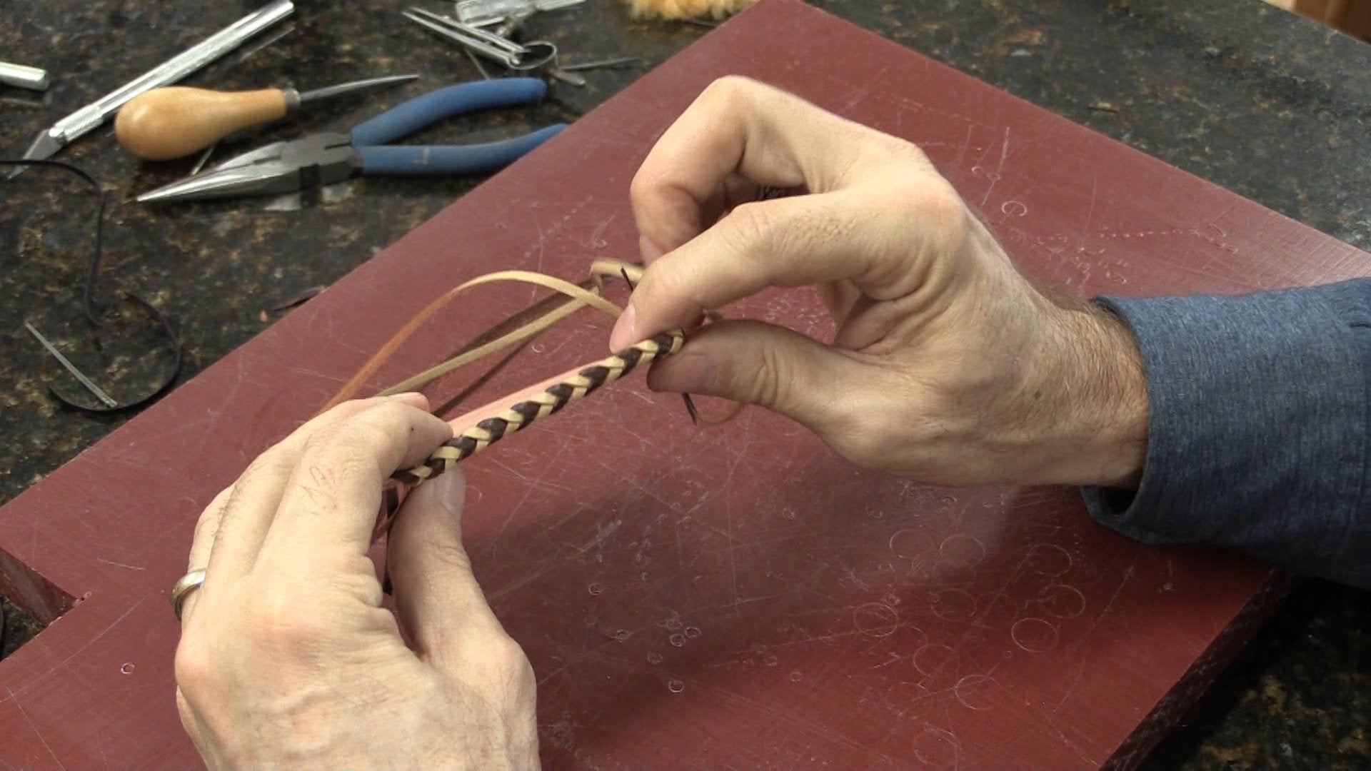 Braiding Leather Tutorial - How to Braid Leather With Three Laces