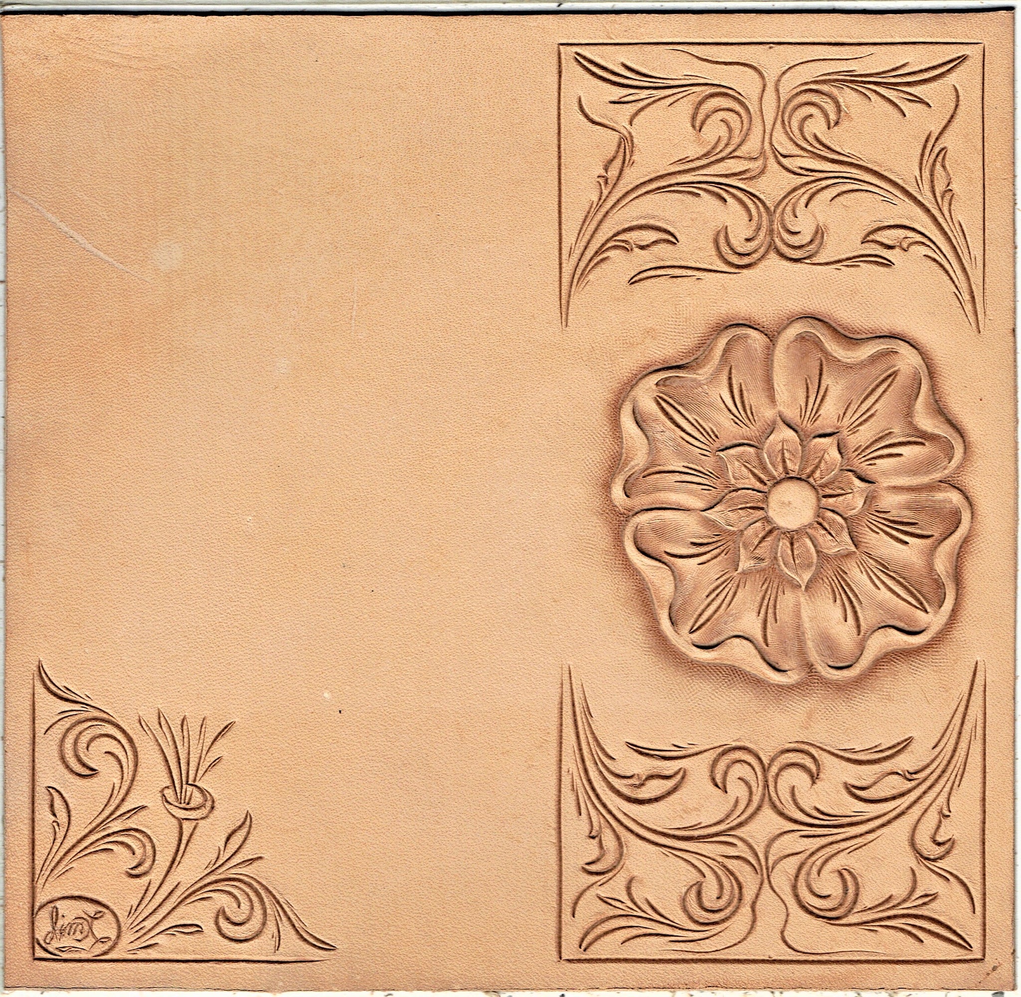 Free Leathercraft Pattern for Freehand SK Design Template by Jim Linne