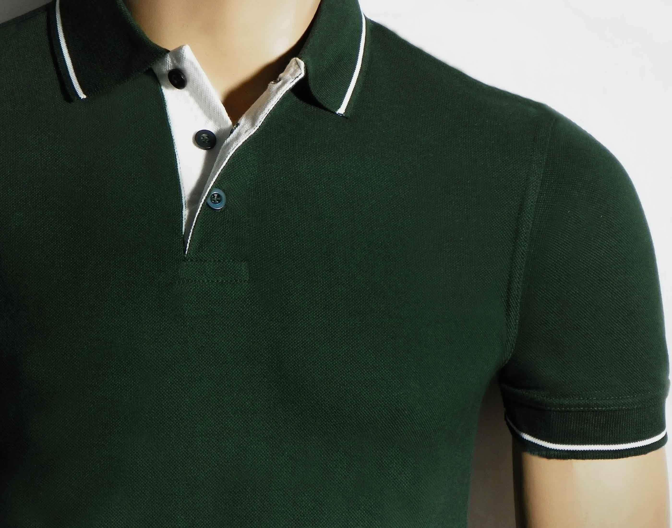 collar t shirt green