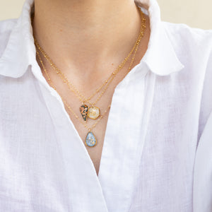 
            
                Load image into Gallery viewer, Teardrop Necklace with Gold Leaf
            
        