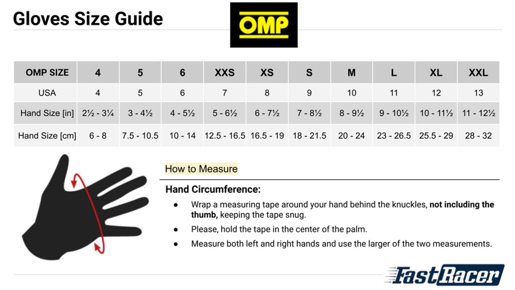 OMP Go Kart Racing Gloves - Fast Racer