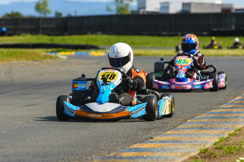 two go karts on the track