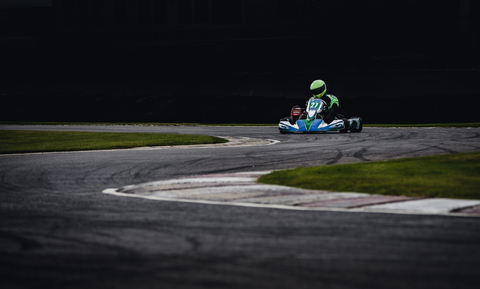 racer in a kart suit