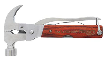 a multi-tool with the engraved verse