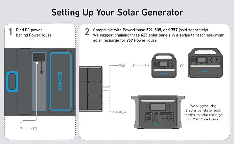 Anker 625 Solar Panel Setting up your Solar Generator