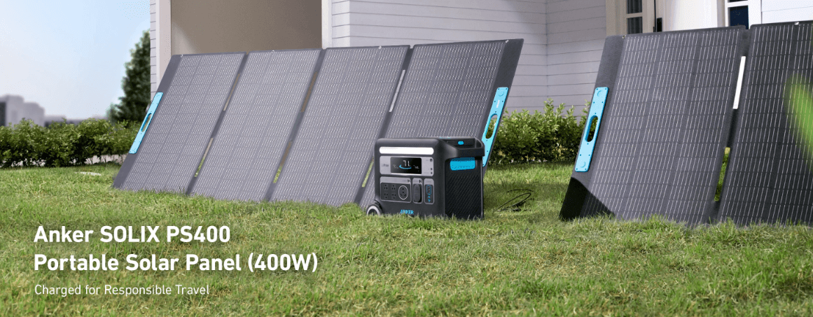 Anker SOLIX 400W Foldable Solar Panel Outdoor setup