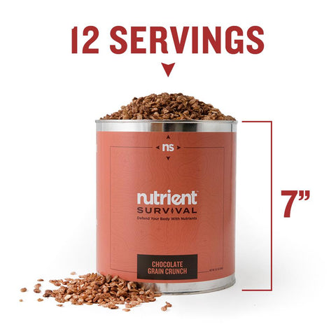 Nutrient Survival - Chocolate Grain Crunch Container Specs