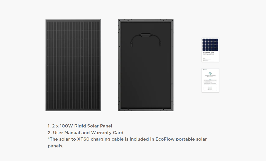 EcoFlow 100w Rigid Panel Inclusions