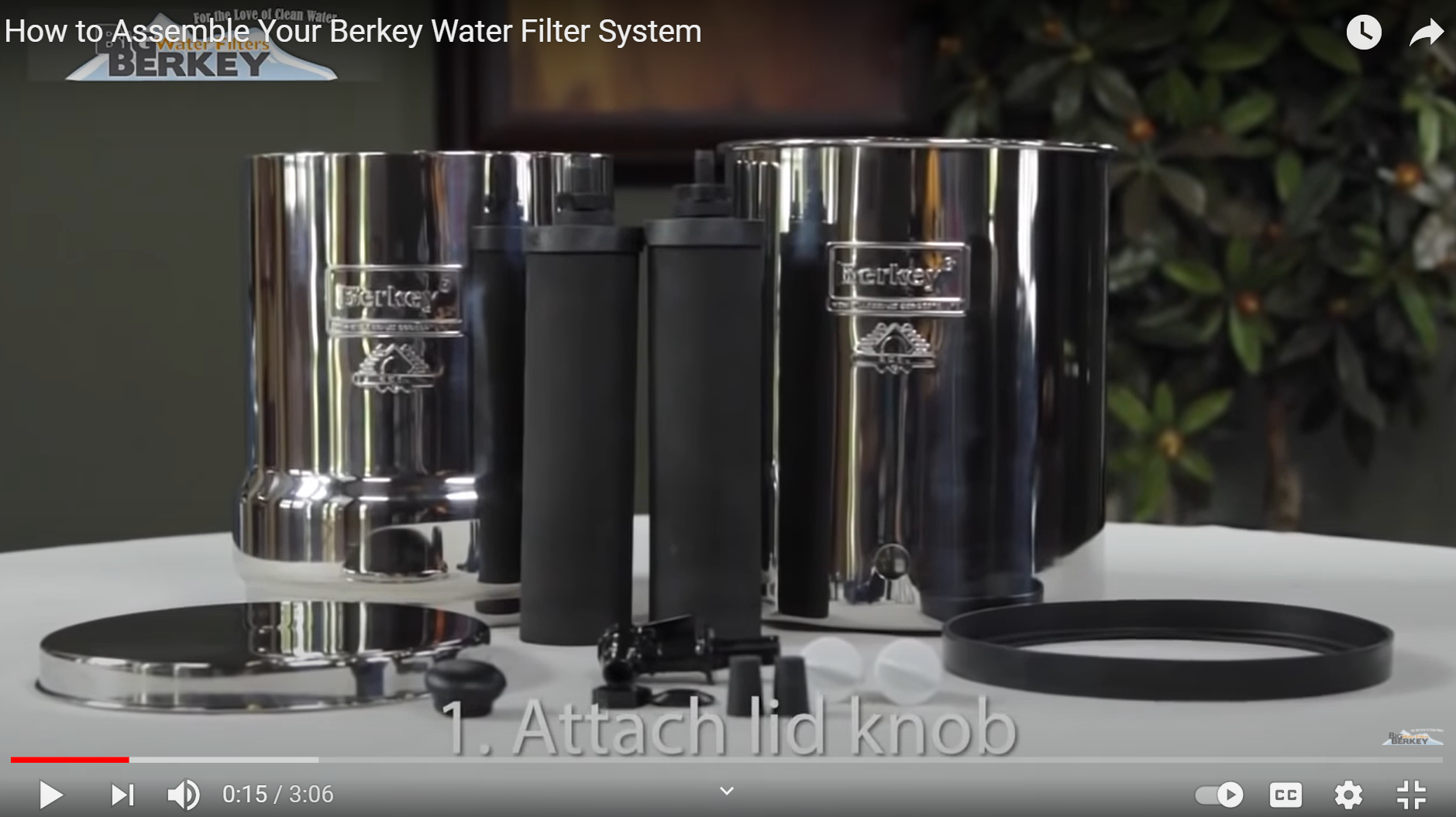 Screenshot for the video How to Assemble Your Berkey Water Filter System