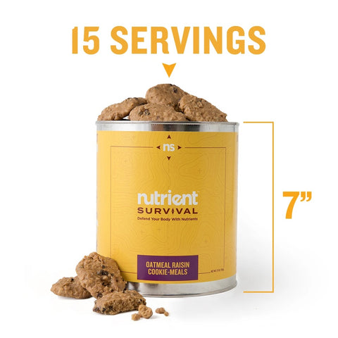 Nutrient Survival- Oatmeal Raisin Cookie Meals Container Specs