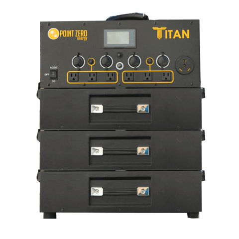 Picture of the Titan Solar Generator with three batteries.